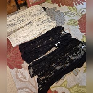 NEW Lot Of 4 Time And Tru Lace Cover Ups Or Robes Size S/M